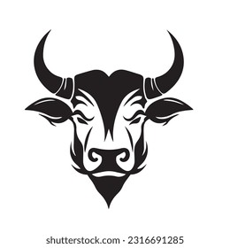 Bull black and white vector illustration