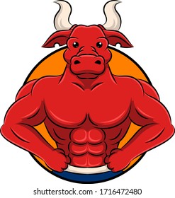 bull for bodybuilding logos vector
