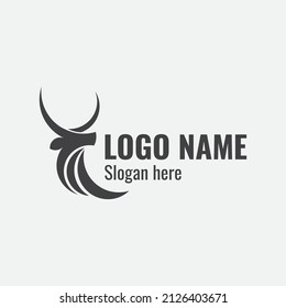 Bull buffallo cow simple clean icon logo design inspiration