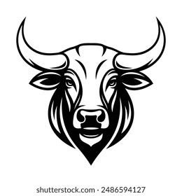 bull buffalo cow ox head logo illustration