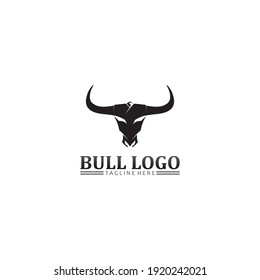 Bull buffalo head, cow, animal  mascot logo design vector for sport horn buffalo, animal, mammals, head logo, wild, matador
