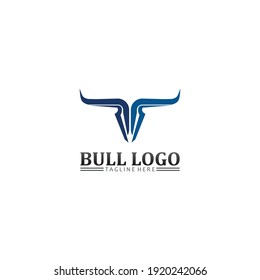 Bull buffalo head, cow, animal  mascot logo design vector for sport horn buffalo, animal, mammals, head logo, wild, matador
