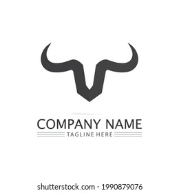 Bull buffalo head, cow, animal  mascot logo design vector for sport horn buffalo, animal, mammals, head logo, wild, matador
