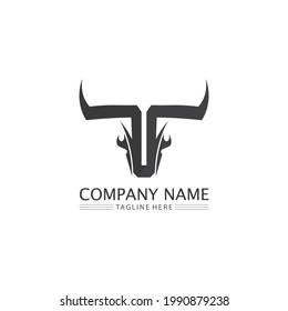 Bull buffalo head cow animal  mascot logo design vector for sport horn buffalo animal mammals head logo wild matador