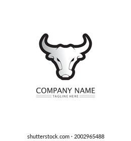 Bull buffalo head cow animal  mascot logo design vector for sport horn buffalo animal mammals head logo wild matador