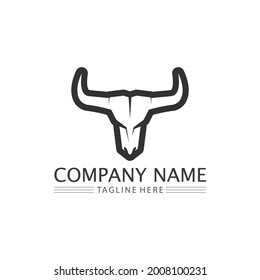 Bull and buffalo head cow animal  mascot logo design vector for sport horn buffalo animal mammals head logo wild matador