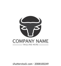 Bull and buffalo head cow animal  mascot logo design vector for sport horn buffalo animal mammals head logo wild matador