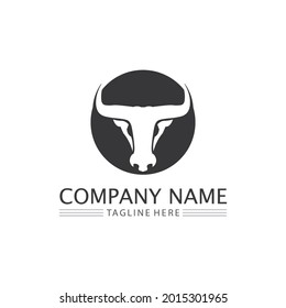 Bull buffalo head cow animal  mascot logo design vector for sport horn buffalo animal mammals head logo wild matador