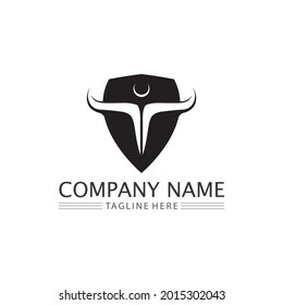 Bull buffalo head cow animal  mascot logo design vector for sport horn buffalo animal mammals head logo wild matador