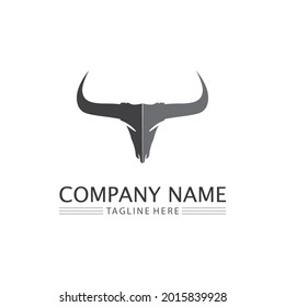 Bull buffalo head cow animal  mascot logo design vector for sport horn buffalo animal mammals head logo wild matador