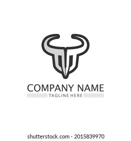 Bull buffalo head cow animal  mascot logo design vector for sport horn buffalo animal mammals head logo wild matador