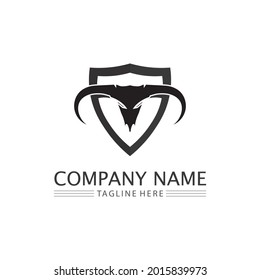 Bull buffalo head cow animal  mascot logo design vector for sport horn buffalo animal mammals head logo wild matador