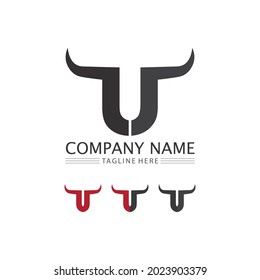 Bull buffalo head cow animal  mascot logo design vector for sport horn buffalo animal mammals head logo wild matador