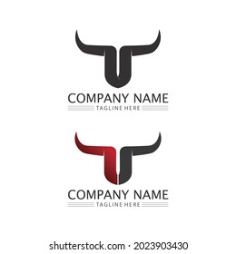 Bull buffalo head cow animal  mascot logo design vector for sport horn buffalo animal mammals head logo wild matador
