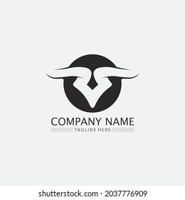 Bull buffalo head cow animal  mascot logo design vector for sport horn buffalo animal mammals head logo wild matador