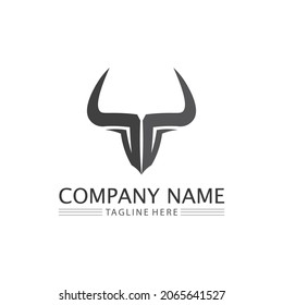 Bull and buffalo head , cow animal  mascot logo design vector for sport horn mammals head logo wild matador