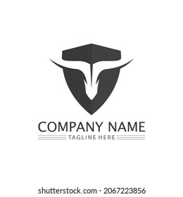 Bull and  buffalo head cow animal  mascot logo design vector for sport horn buffalo animal mammals head logo wild matador
