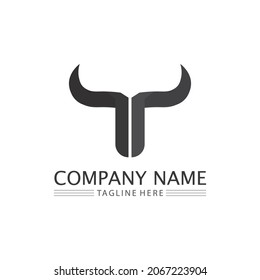 Bull and  buffalo head cow animal  mascot logo design vector for sport horn buffalo animal mammals head logo wild matador