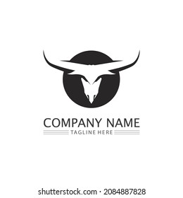 Bull and buffalo head cow animal  mascot logo design vector for sport horn buffalo animal mammals head logo wild matador