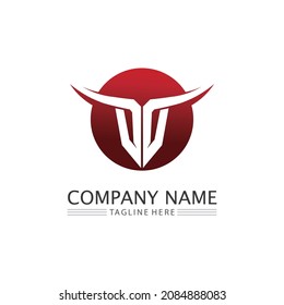 Bull and buffalo head cow animal  mascot logo design vector for sport horn buffalo animal mammals head logo wild matador