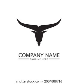 Bull and buffalo head cow animal  mascot logo design vector for sport horn buffalo animal mammals head logo wild matador