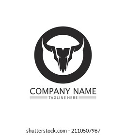 Bull and buffalo head cow animal  mascot logo design vector for sport horn buffalo animal mammals head logo wild matador