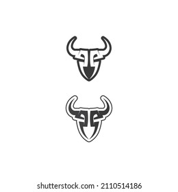 Bull and buffalo head cow animal  mascot logo design vector for sport horn buffalo animal mammals head logo wild matador