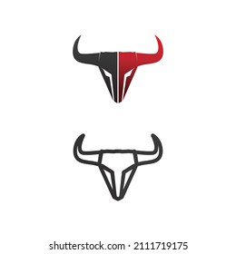 Bull and buffalo head cow animal  mascot logo design vector for sport horn buffalo animal mammals head logo wild matador