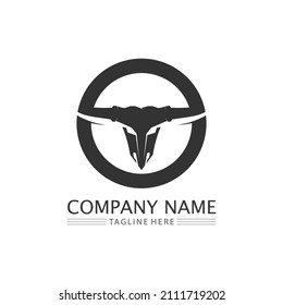 Bull and buffalo head cow animal  mascot logo design vector for sport horn buffalo animal mammals head logo wild matador