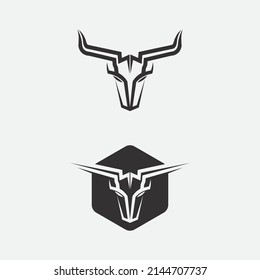 Bull and buffalo head cow animal  mascot logo design vector for sport horn buffalo animal mammals head logo wild matador