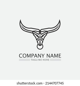 Bull and buffalo head cow animal  mascot logo design vector for sport horn buffalo animal mammals head logo wild matador