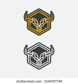Bull and buffalo head cow animal  mascot logo design vector for sport horn buffalo animal mammals head logo wild matador