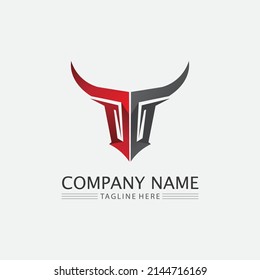 Bull and buffalo head cow animal  mascot logo design vector for sport horn buffalo animal mammals head logo wild matador