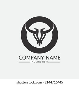 Bull and buffalo head cow animal  mascot logo design vector for sport horn buffalo animal mammals head logo wild matador