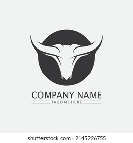 Bull and buffalo head cow animal  mascot logo design vector for sport horn buffalo animal mammals head logo wild matador