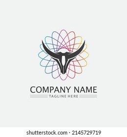 Bull and buffalo head cow animal  mascot logo design vector for sport horn buffalo animal mammals head logo wild matador
