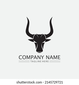 Bull and buffalo head cow animal  mascot logo design vector for sport horn buffalo animal mammals head logo wild matador