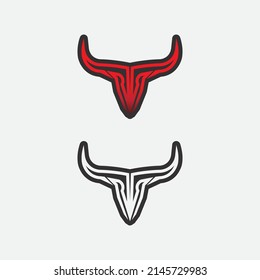 Bull and buffalo head cow animal  mascot logo design vector for sport horn buffalo animal mammals head logo wild matador