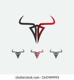Bull and buffalo head cow animal  mascot logo design vector for sport horn buffalo animal mammals head logo wild matador