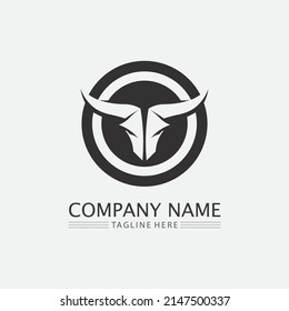 Bull and buffalo head cow animal  mascot logo design vector for sport horn buffalo animal mammals head logo wild matador