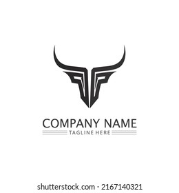 Bull and buffalo head cow animal  mascot logo design vector for sport horn buffalo animal mammals head logo wild matador