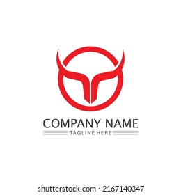 Bull and buffalo head cow animal  mascot logo design vector for sport horn buffalo animal mammals head logo wild matador
