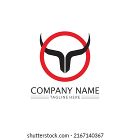 Bull and buffalo head cow animal  mascot logo design vector for sport horn buffalo animal mammals head logo wild matador