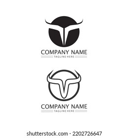 Bull and buffalo head cow animal  mascot logo design vector for sport horn buffalo animal mammals head logo wild matador