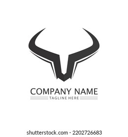 Bull and buffalo head cow animal  mascot logo design vector for sport horn buffalo animal mammals head logo wild matador