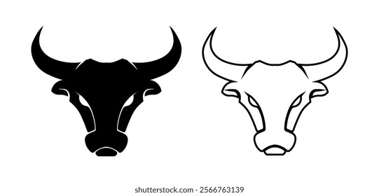 Bull and buffalo head cow animal mascot logo design vector