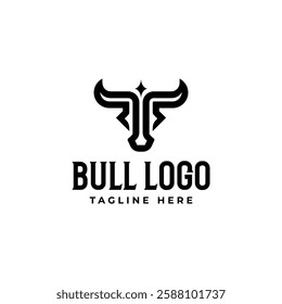 Bull and buffalo head cow animal mascot logo design vector for sport horn buffalo animal mammals head logo