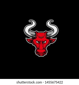 Bull or buffalo head icon. Design element for poster, t-shirt, emblem, sign , esport, sport team. Vector illustration