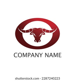 Bull and buffalo horn logo and symbol template icons app