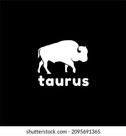 Bull Buffalo Horn, Taurus Bighorn Ram Silhouette logo design 